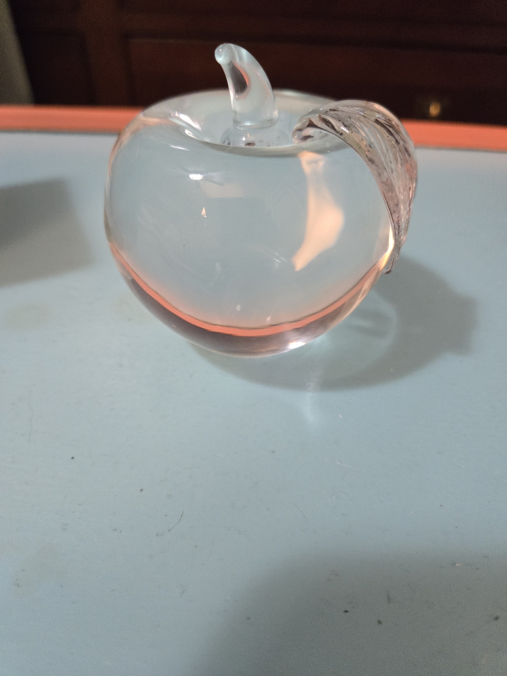 Clear Solid Glass Apple